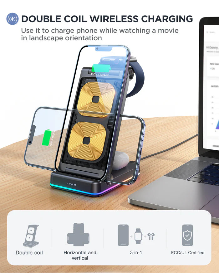 Joyroom 3-in-1 Foldable Wireless Charging Station Orignal