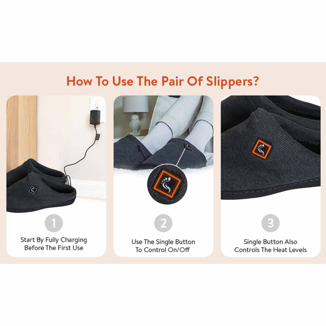 ThermalStep Rechargeable Electric Heated Slippers