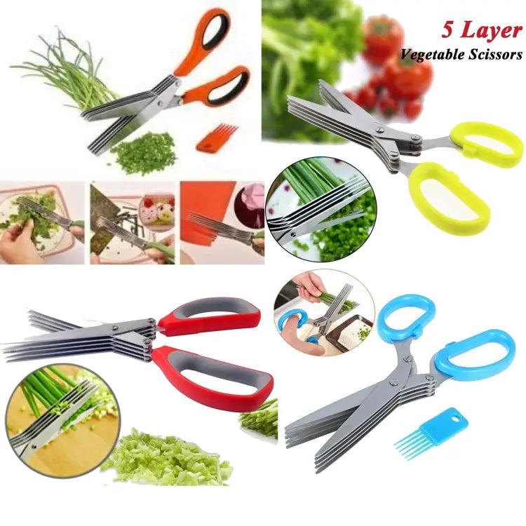 1/2PCS Multi-layer Green Onion Scissors Multifunctional Kitchen Scissors Stainless Steel Onion Cutter kitchen Accessories