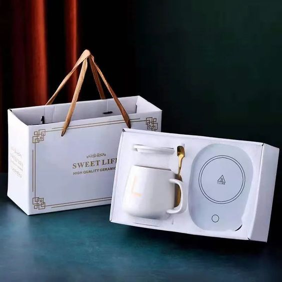 ELECTRIC COFFEE CUP WARMER FOR DESK, WITH AUTOMATIC ON/OFF TO KEEP TEMPERATURE UP TO 104-122℉/ 40-50℃, INCLUDE CERAMIC MUG, COVER,