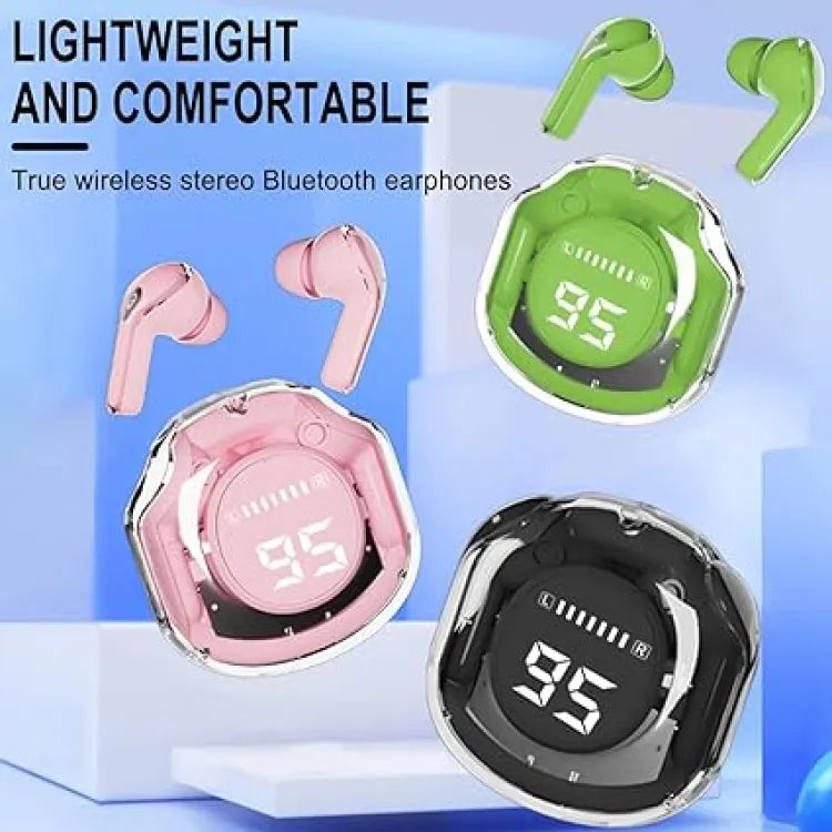 Ultrapods Pro True Wireless Earbuds with Display Transparent Design, Bluetooth 5.3 Water Proof