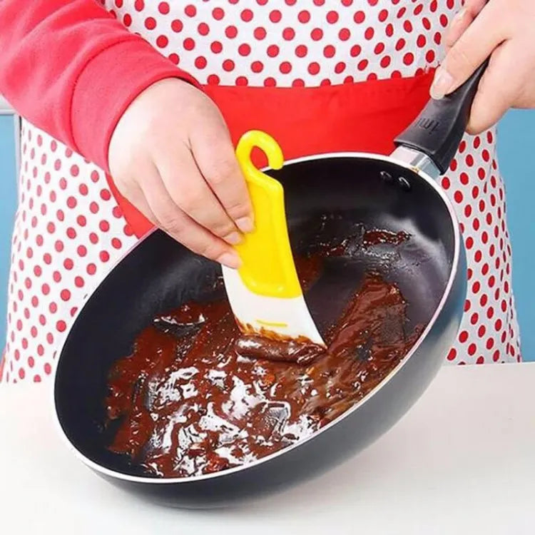 Dirty Fry Pan Dish Pot Cleaning Brush Remove Oil Stain Washing Shovel Kitchen Cake Baking Pastry Tools Pan Cleaning Silicone Scraper High Temperature Resistant Scraper