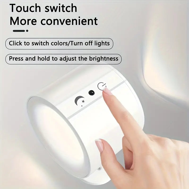 Magnetic LED Night Light Rechargeable Reading Lights Touch Remote Control Wall Sconces Light Cabinet Spotlight Night Wall Lamp