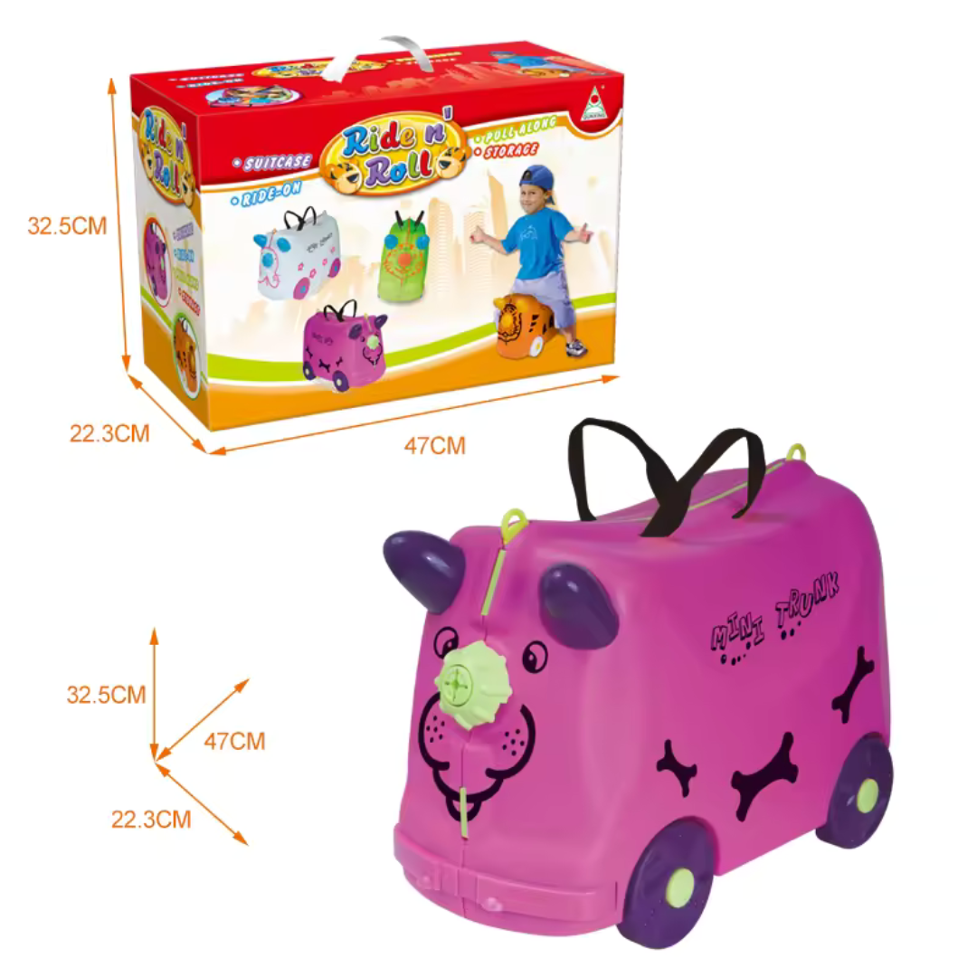 Kids Mini Trunk Ride And Roll Suitcase