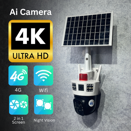 3 Screens Dual Lens V380 Pro 12MP 6K PTZ 4G SIM Card Solar Powered CCTV Security Camera Waterproof Solar PTZ Camera WIFI