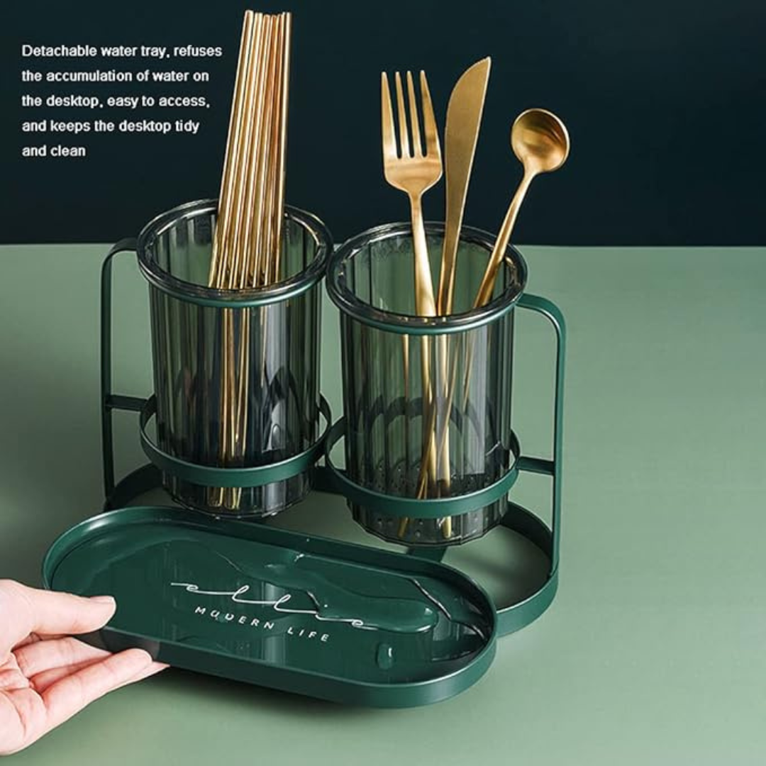 Cutlery Storage Box,cutlery Organizer,rack,kitchen Creative Cutlery,fork,spoon,drain Box (16.5cm High,22cm Long,10.3cm Wide)