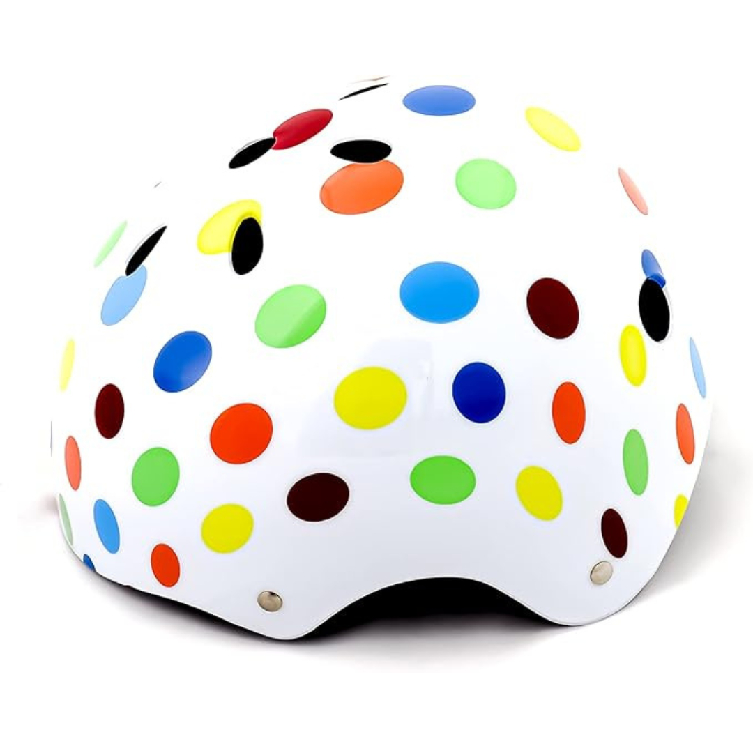 Adjustable Helmet for Skating and Cycling - White Dots
