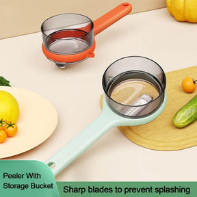 C5 Portable Multi-Function Scraper Fruit Peel Storage Fruit Peeling Peeler With Storage Bucket Vegetable Tool For Kitchen Gadget