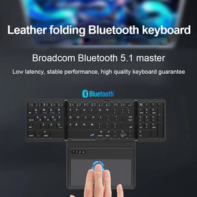 Foldable Mini Wireless Keyboard With Touchpad Slim Silent Folding Touch Bluetooth Keyboard For iPad Tablet Apple Numeric Keypad