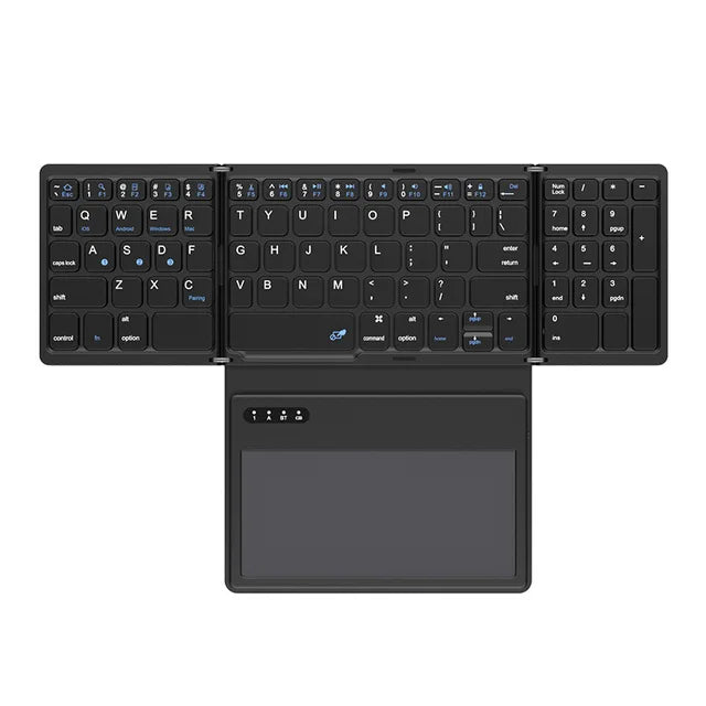 Foldable Mini Wireless Keyboard With Touchpad Slim Silent Folding Touch Bluetooth Keyboard For iPad Tablet Apple Numeric Keypad