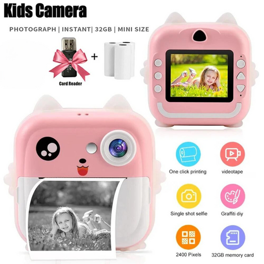 Children's Instant Print Camera Kids Digital Photo Video Camera with Thermal Printer Child Camera Birthday Gift Toy for Boy Girl