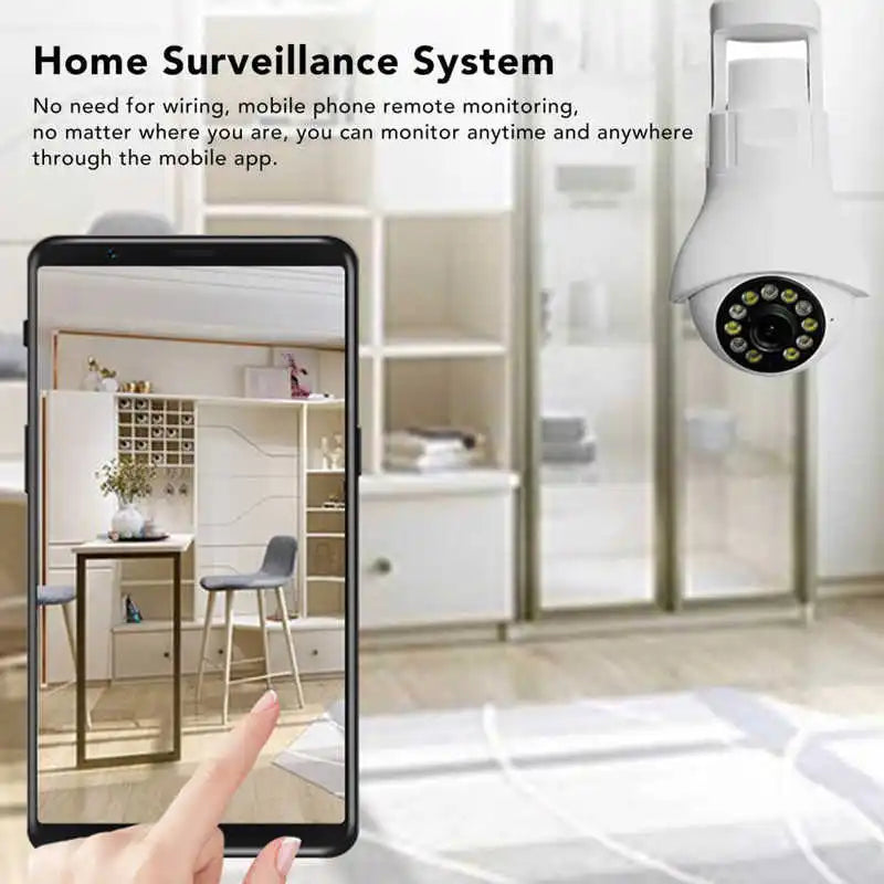 Light Bulb Camera E27 Socket Wireless WiFi Two Way Audio Mobile Tracking Smart Surveillance Camera HOT