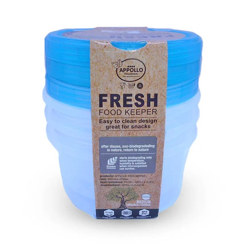 fresh FOOD CONTAINER PACK OF 3 - (S/M/L)