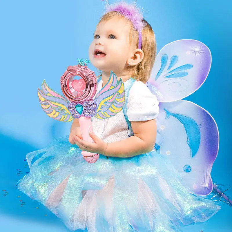 New Girl Princess Glowing Fairy Stick LED Light With Music Flash Magic Wand Children's Halloween Party Cosplay Prop Gift