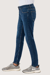 SLIM LEG DENIM JEANS DARK BLUE TINTED