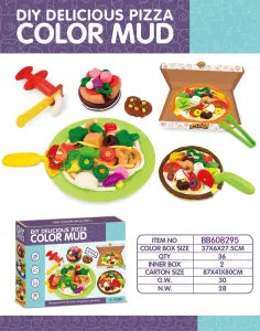 Puzzle Pizza Colored Clay Mud Color Mud DIY Plasticine Multi-Colored Mud Toy for Children′ S Toys