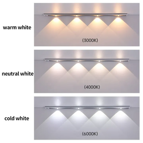 Rechargeable LED Bar Light Motion Sensor 3 Colors Dimmable Night Lamp for Wine Closet Kitchen Wardrobe Cabinet Lighting 20-50cm