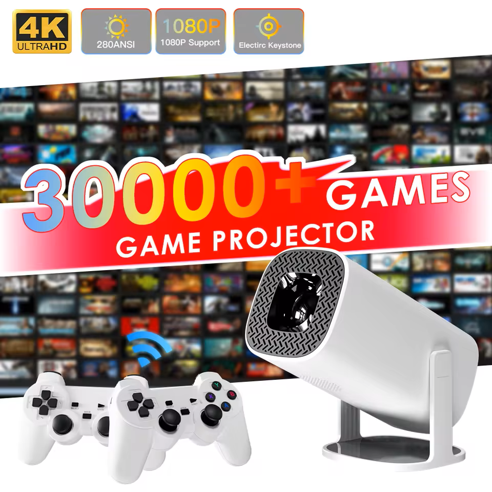 P30max Android 11 Projector Games 64 TF Card Wireless Game Card Dual TF 1280*720 Home Theater Portable Projector Portable