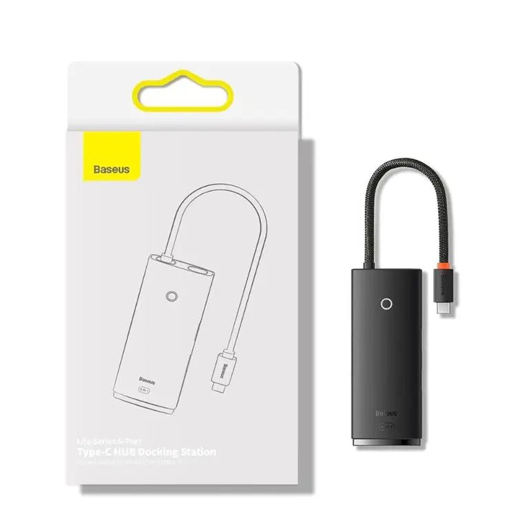 Baseus Lite Series AIRJOY 6 in 1 Adapter Hub/Type C to Type C + 2*Usb 3.0 + Hdmi +SD +TF