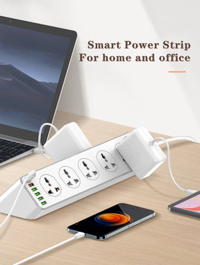 Universal Power Strip Extension Cord Socket 10 Outlet Multi Plug QC PD Fast Charging USB Charger for iPhone 13 12 EU US UK Plug