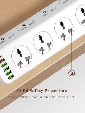 Universal Power Strip Extension Cord Socket 10 Outlet Multi Plug QC PD Fast Charging USB Charger for iPhone 13 12 EU US UK Plug