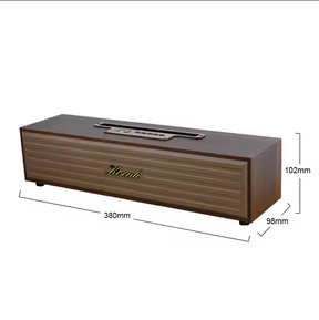 Kisonli G11A Wooden Sound Bar Bluetooth Speaker Pure and Clear Stereo Sound with Deep Bass, Memory Card Input, USB Flash Input, AUX Input, Support FM Radio