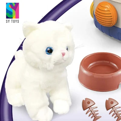 Sy Bus Cage Lovely Pet House Plush Dog Cat Rabbit Small Christmas Baby Stuffed Animal Toys with Tow Rope