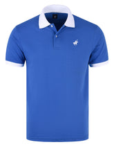 Texture Royal Blue Cotton Polo Shirt