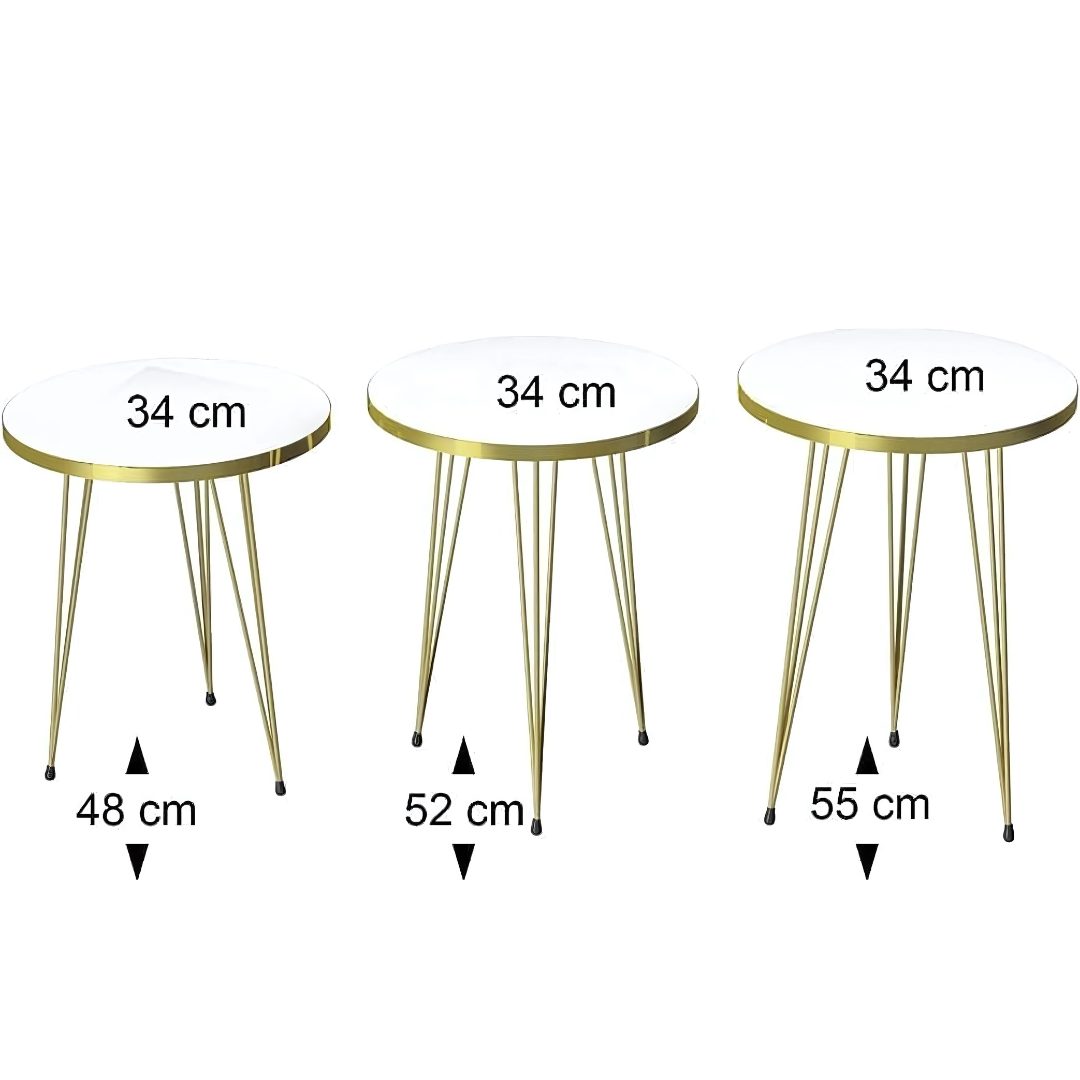 Set of 4) Black /white Goldy side   tables Set /Coffee