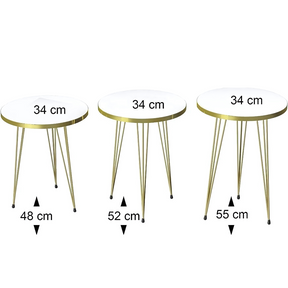 Set of 4) Black /white Goldy side   tables Set /Coffee