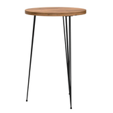 Round Wooden High Table with Metal Legs"side table