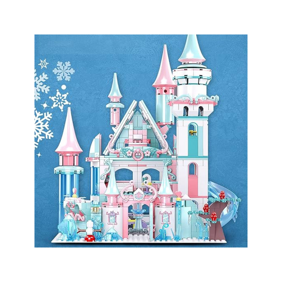 Girls Princess Castle Building Kit, Friends Snow House with 9 Small Figures Building Set Toys for Girls