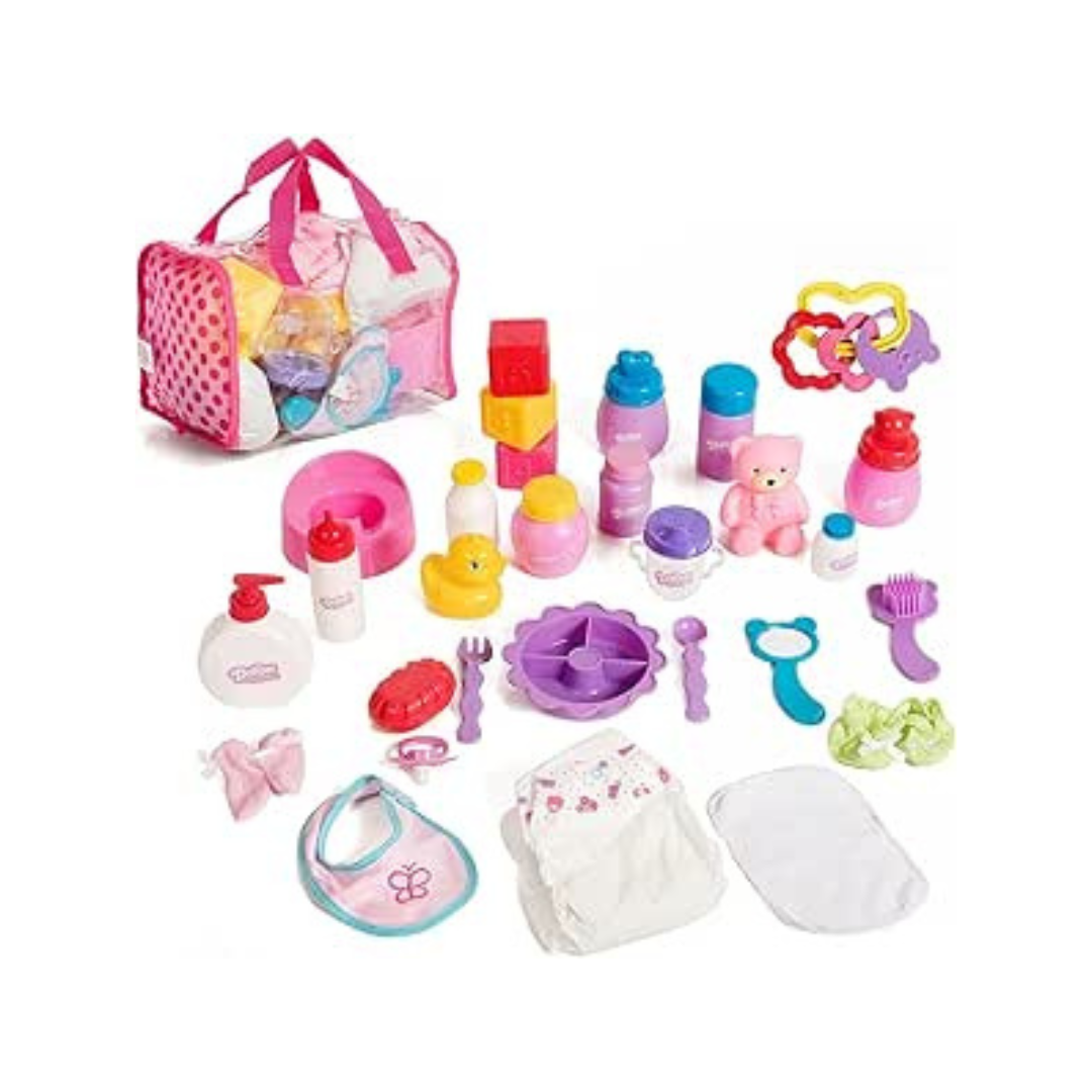 Mommy & Me Baby Doll Care Set - with 30 Accessories in Bag