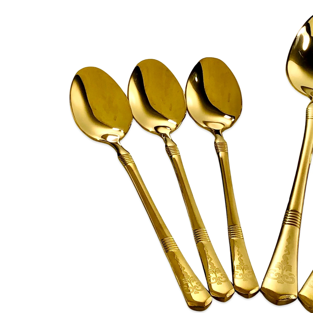 Premium Golden Cutlery Set  (Set of 24)