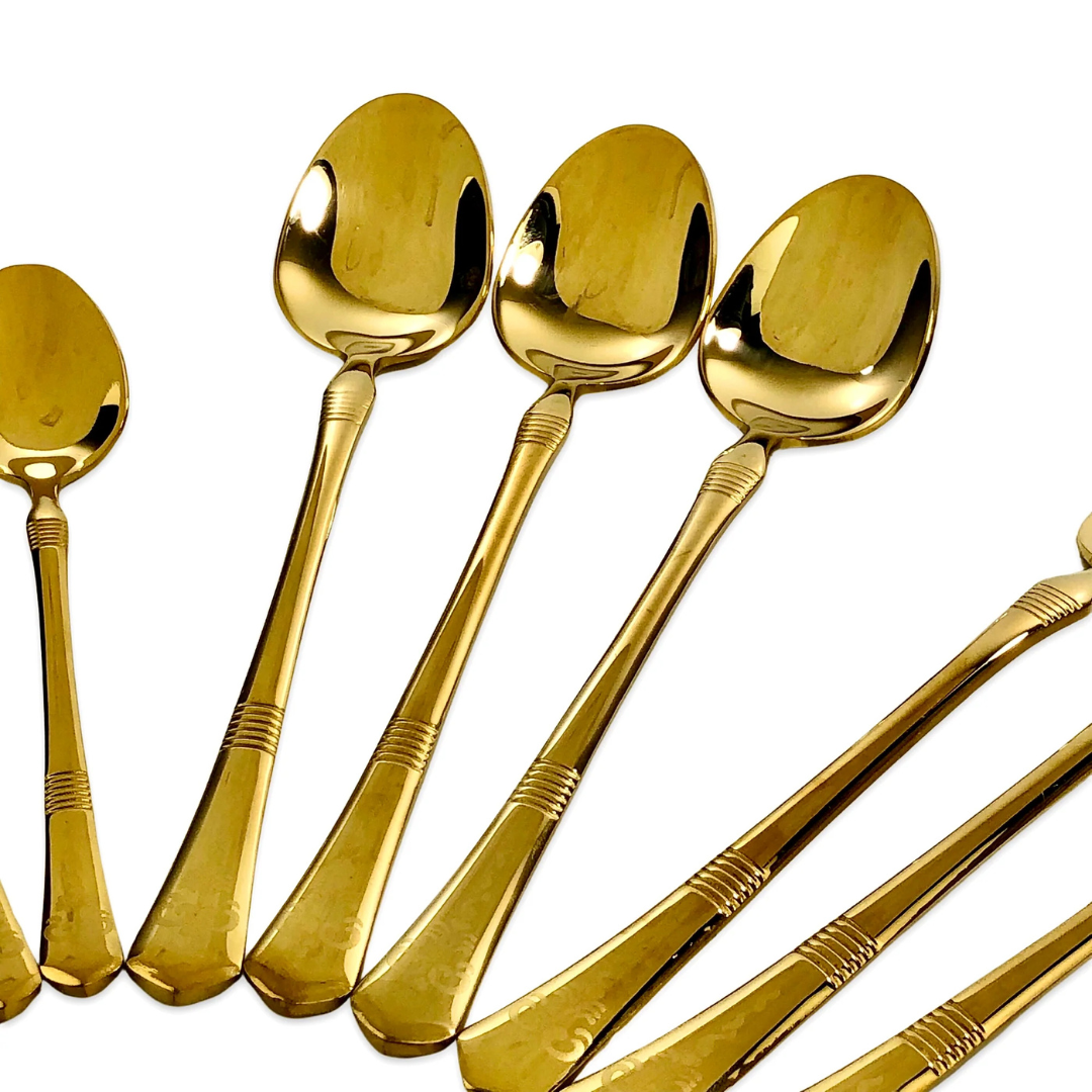 Premium Golden Cutlery Set  (Set of 24)