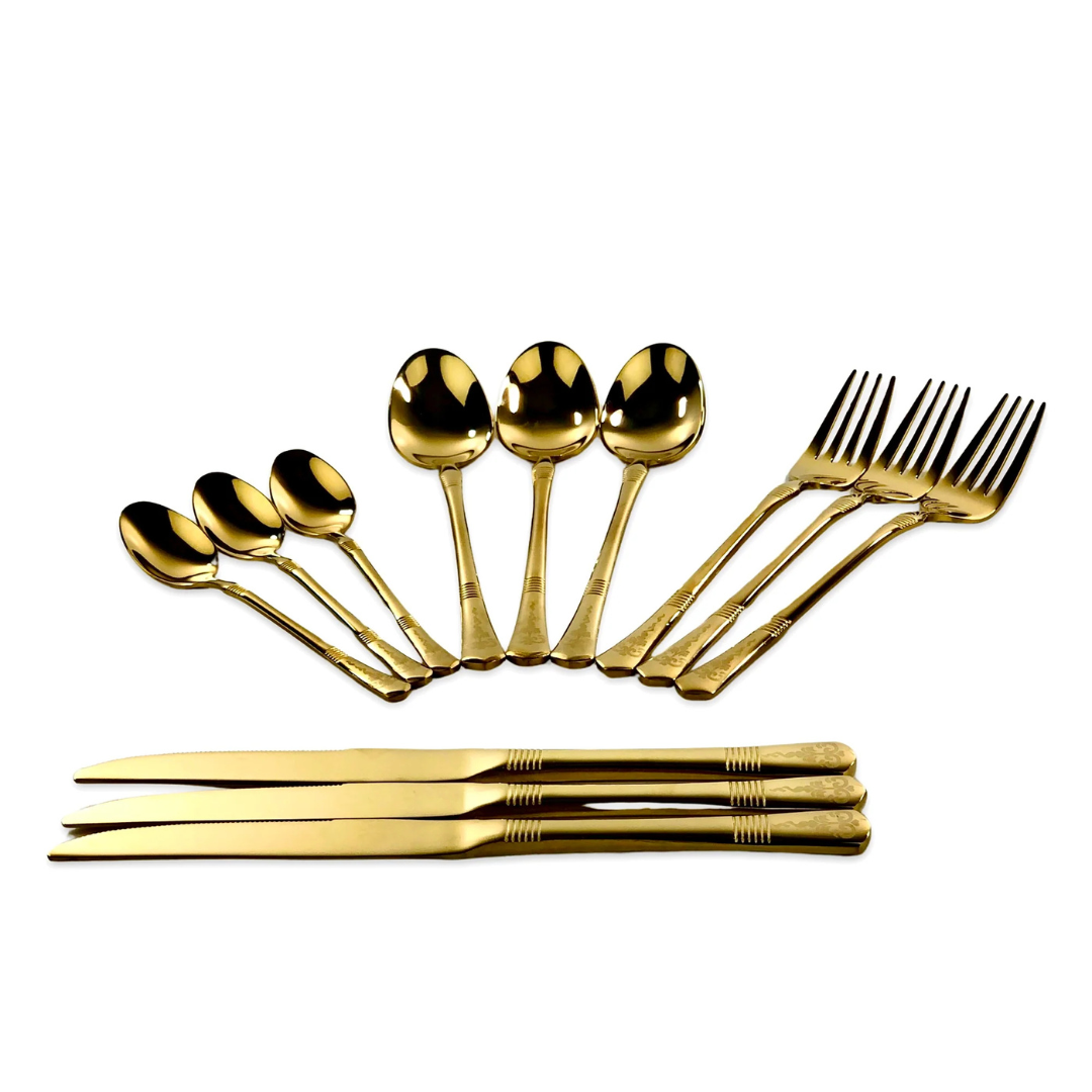 Premium Golden Cutlery Set  (Set of 24)