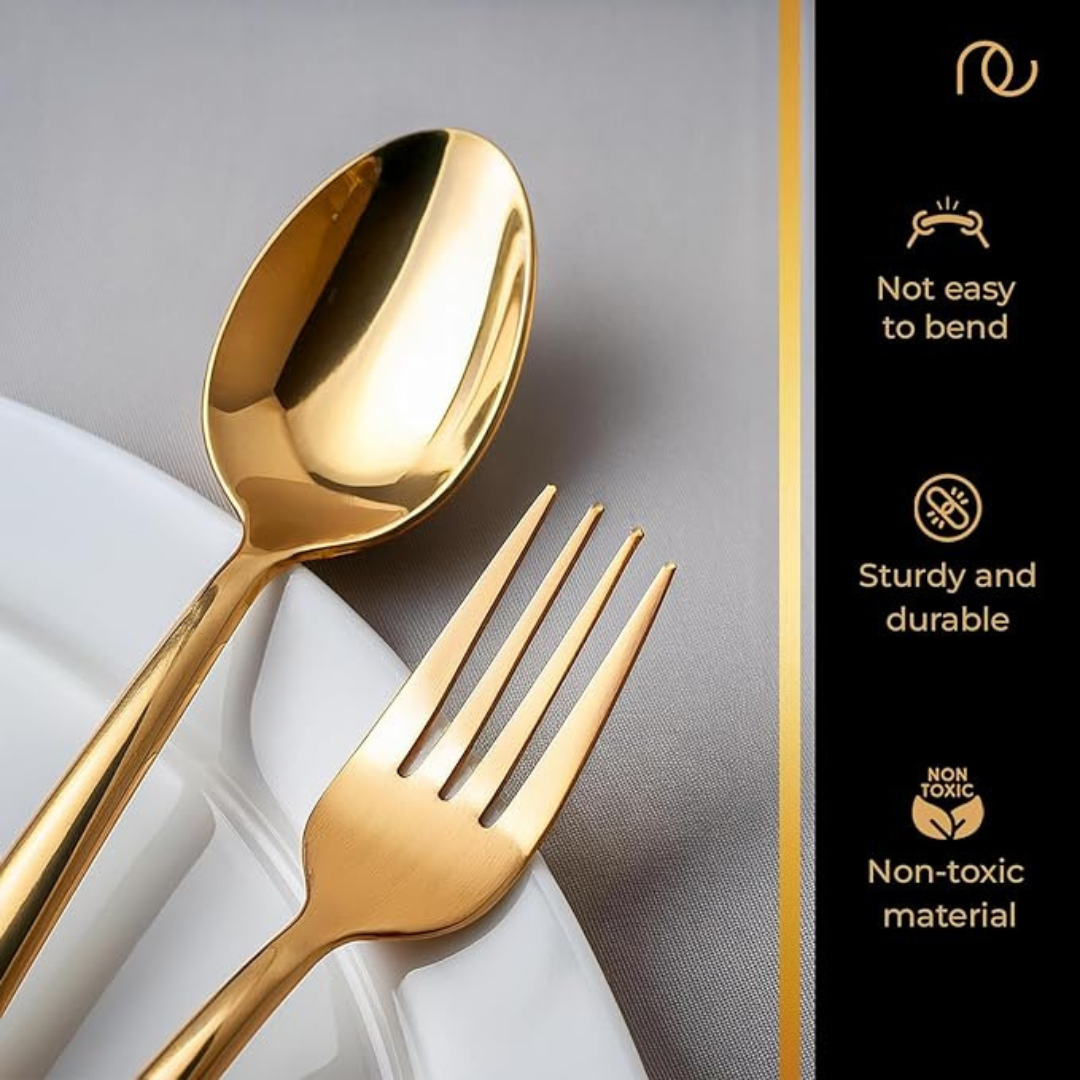 Premium Golden Cutlery Set  (Set of 24)