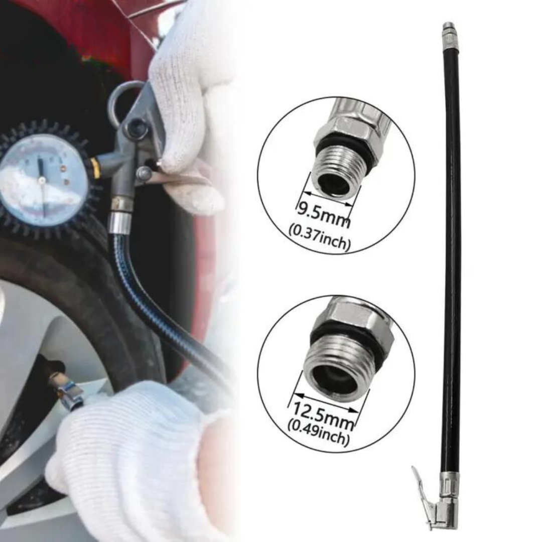 Green Home Tire Inflation Tube Easy to Use Lock Clip Tire Inflator Tube
