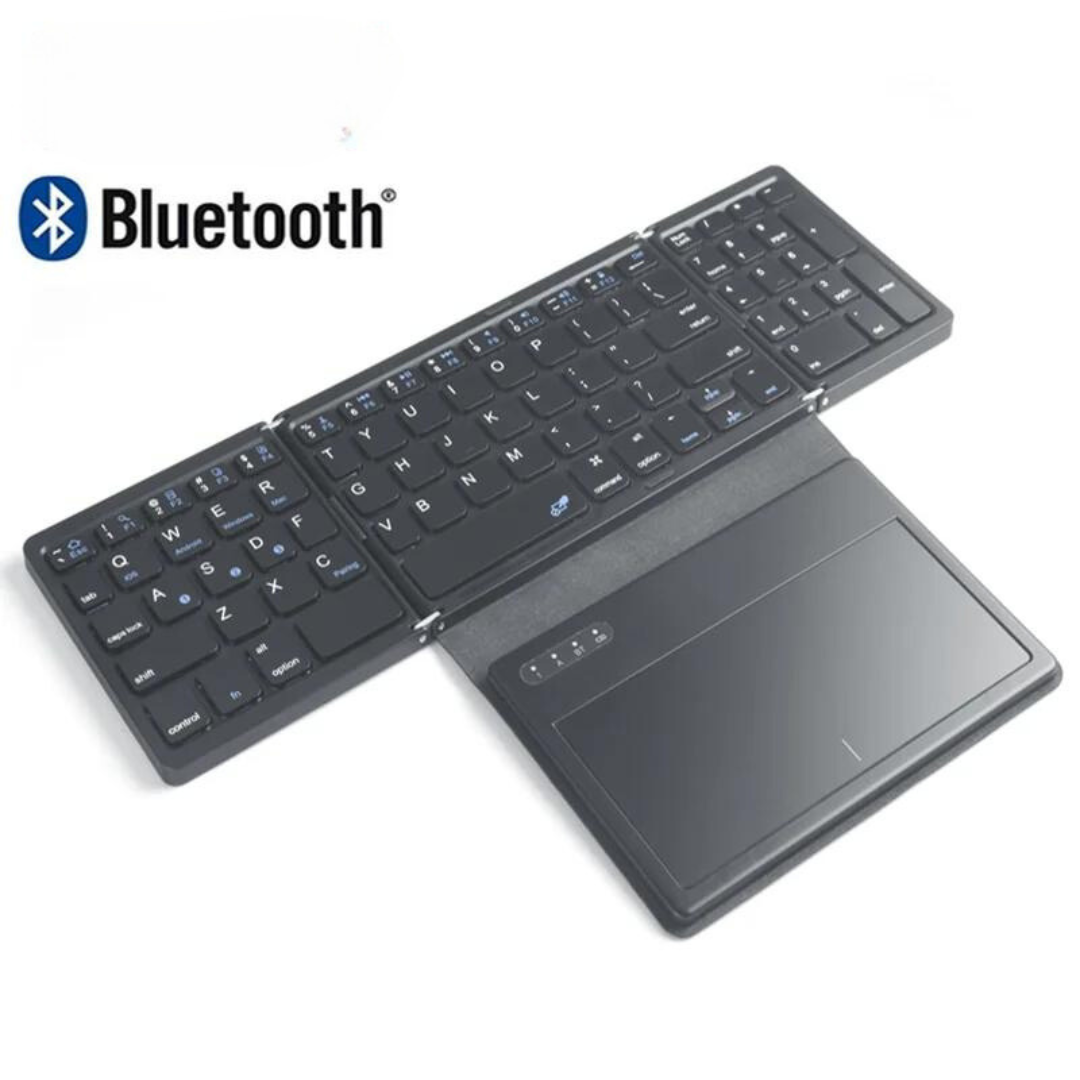 Foldable Mini Wireless Keyboard With Touchpad Slim Silent Folding Touch Bluetooth Keyboard For iPad Tablet Apple Numeric Keypad