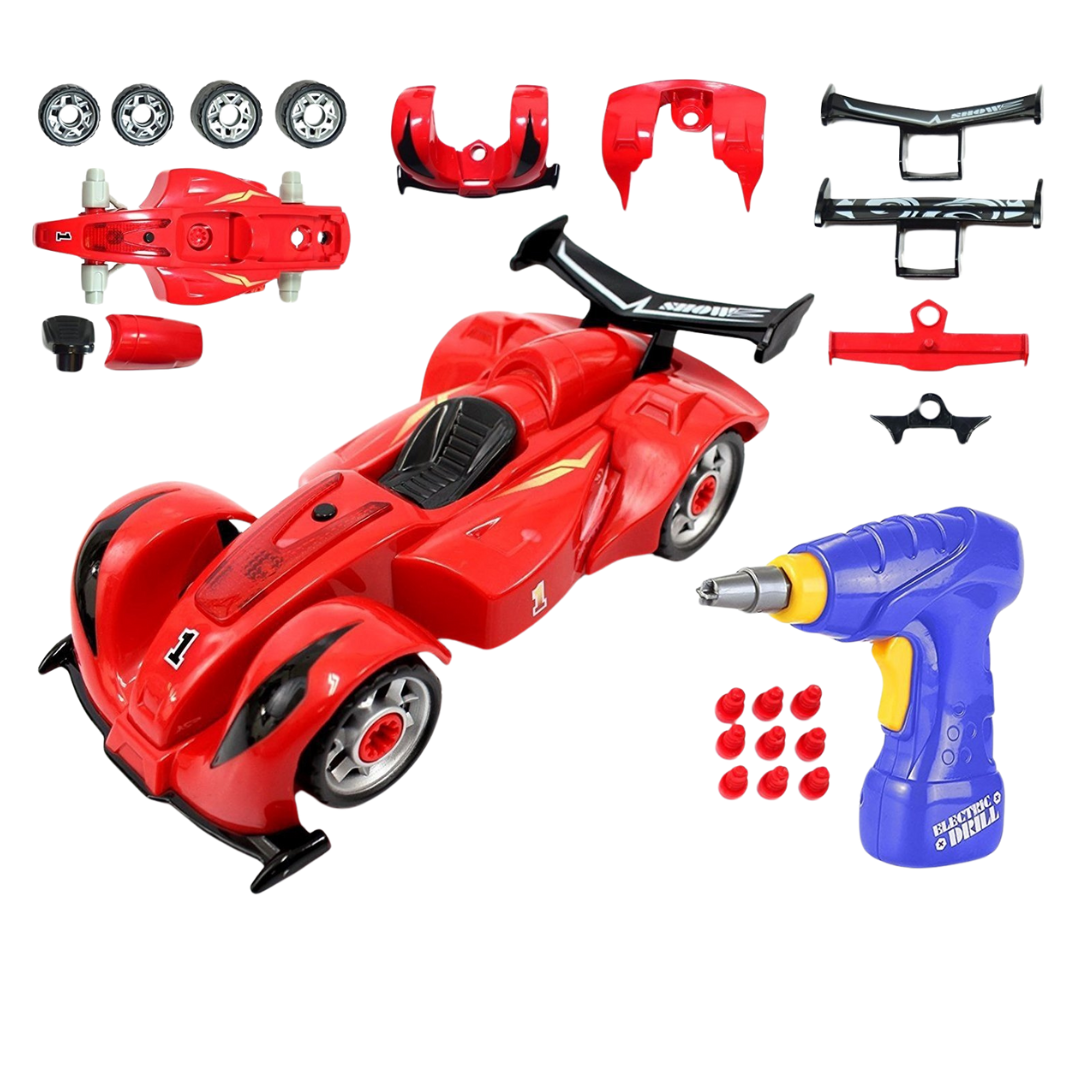 18'' Formula 1 Racing Take-A-Part Toy Boy Girl Child Red F1 Car Learn Building