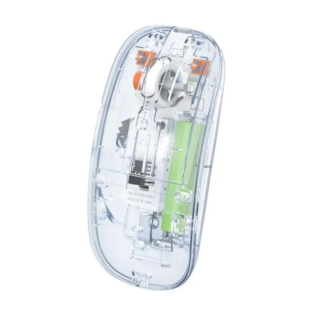 NEW TRANSPARENT WIRELESS+BLUETOOTH DUAL-MODE RECHARGEABLE MOUSE