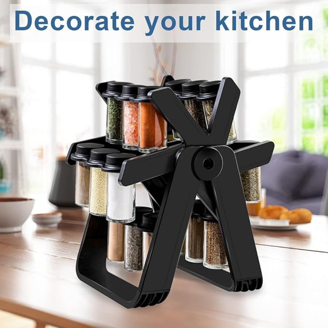 Multifunctional Revolving Countertop Spice Racks Free Standing Stable Kitchen Shelf Rotating for Household Kittchen Organizer