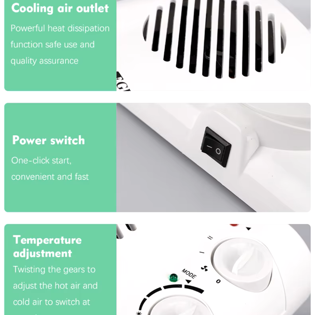 Electric Fan Heater 1500W Household Portable Strong Wind Warmer Heating Warmer for Room Office Foot Bed Warm Fan Heater 220V