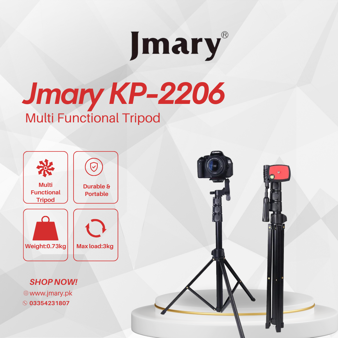 Jmary KP-2206 Camera and Mobile Tripod & Selfie Stick Extendable Cell Phone Tripod Stand With Mobile Holder