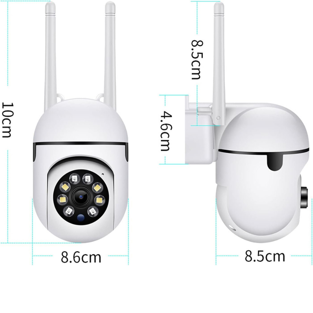 Security Camera Outdoor WIFI, 1080P HD Night Vision 2 Way Voice Intercom Remote Surveillance Camera for Home Shop Apartment, Motion Detection, 350 Degree Rotation