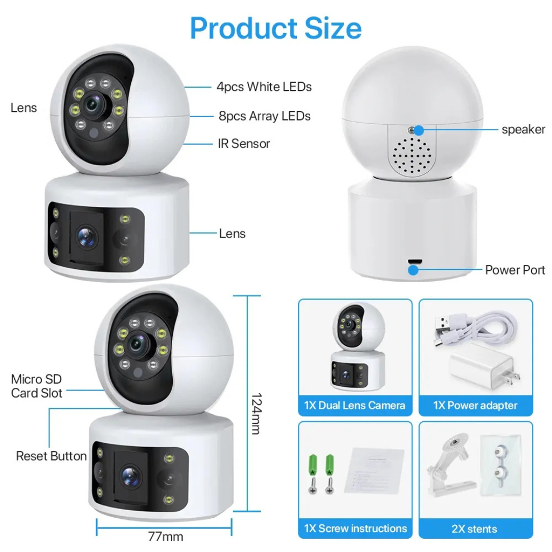 Mini 2.4g/5g Wifi IP Camera V380 Pro Dual Lens Night Vision Remote Camera CCTV Security Indoor Baby Monitor Protection