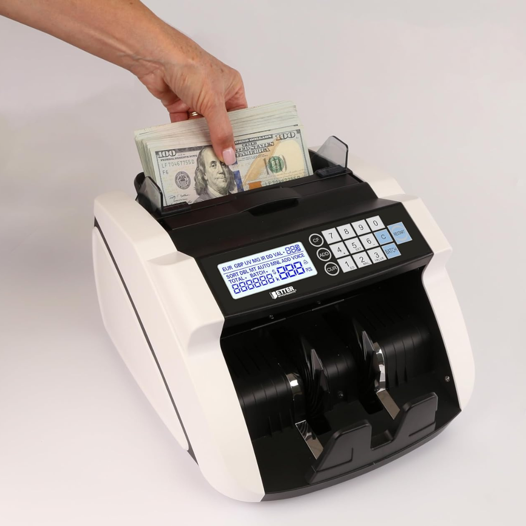 Money Counting Machine LCD Display Banknote Currency Counter with UV MG IR MT DD Counterfeit Detection