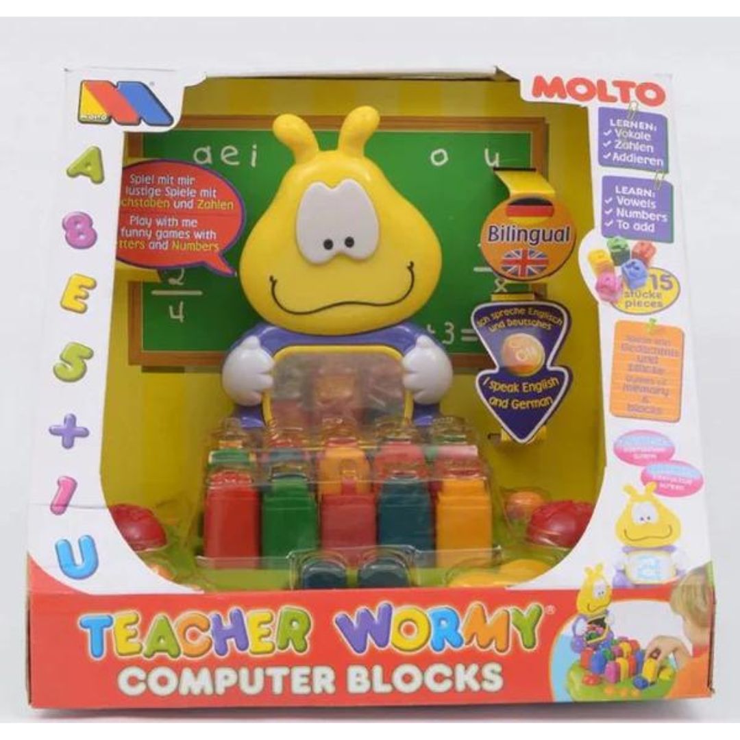 LEARNING TOYS TEACHER WORMY COMPUTER BLOCK