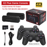 NEW X2 Plus 4K Gamestick Retro Video Game Console 2.4G Wireless Controller HD EmuELEC4.3 System Over 32000/ Games Build-In