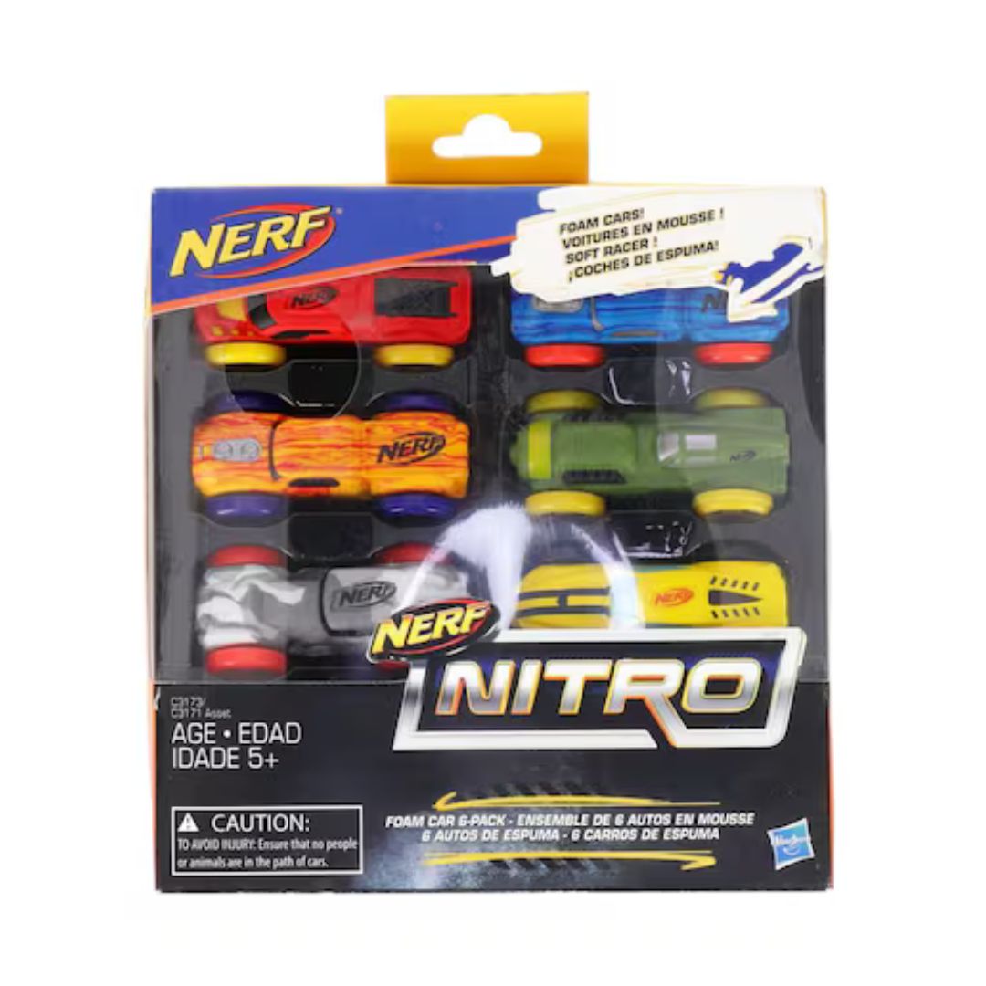 C3171/C3173 FRICTION TOYS NERF NITRO FOAM CARS DINKY (6PCS) HASBRO